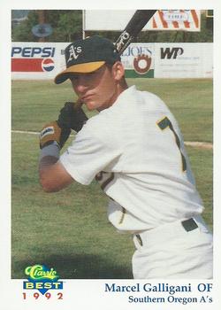 1992 Classic Best Southern Oregon A's #3 Marcel Galligani Front