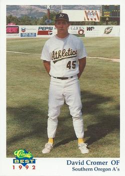 1992 Classic Best Southern Oregon A's #7 David Cromer Front