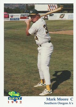 1992 Classic Best Southern Oregon A's #9 Mark Moore Front