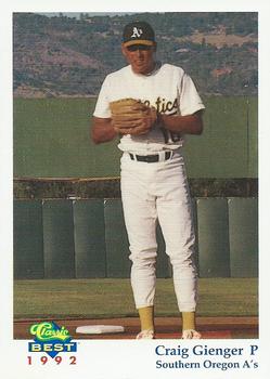 1992 Classic Best Southern Oregon A's #14 Craig Gienger Front
