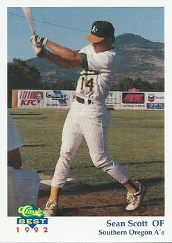 1992 Classic Best Southern Oregon A's #26 Sean Scott Front