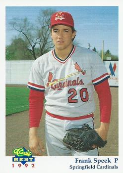 1992 Classic Best Springfield Cardinals #3 Frank Speek Front