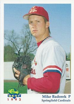1992 Classic Best Springfield Cardinals #9 Mike Badorek Front