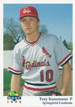 1992 Classic Best Springfield Cardinals #12 Troy Konemann Front
