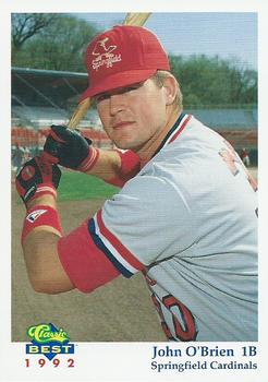 1992 Classic Best Springfield Cardinals #21 John O'Brien Front
