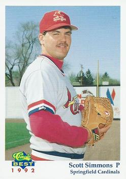 1992 Classic Best Springfield Cardinals #22 Scott Simmons Front