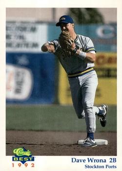 1992 Classic Best Stockton Ports #8 Dave Wrona Front