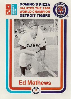 1988 Domino's Detroit Tigers #NNO Eddie Mathews Front
