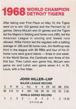 1988 Domino's Detroit Tigers #NNO John Hiller Back