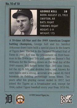 1999 Ball Park Franks Detroit Tigers #10 George Kell Back