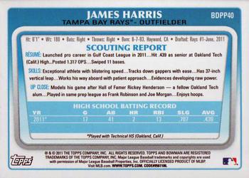 2011 Bowman Draft Picks & Prospects - Prospects #BDPP40 James Harris Back