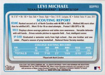 2011 Bowman Draft Picks & Prospects - Prospects #BDPP61 Levi Michael Back