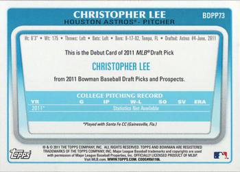 2011 Bowman Draft Picks & Prospects - Prospects #BDPP73 Christopher Lee Back