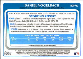 2011 Bowman Draft Picks & Prospects - Prospects #BDPP10 Daniel Vogelbach Back