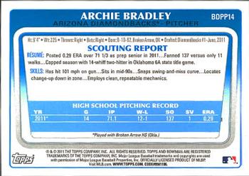 2011 Bowman Draft Picks & Prospects - Prospects #BDPP14 Archie Bradley Back