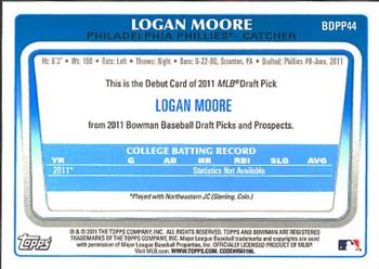 2011 Bowman Draft Picks & Prospects - Prospects #BDPP44 Logan Moore Back