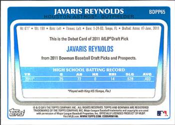 2011 Bowman Draft Picks & Prospects - Prospects #BDPP65 Javaris Reynolds Back