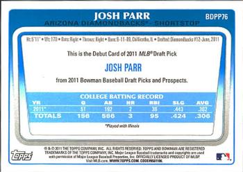 2011 Bowman Draft Picks & Prospects - Prospects #BDPP76 Josh Parr Back