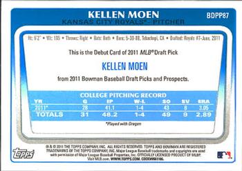 2011 Bowman Draft Picks & Prospects - Prospects #BDPP87 Kellen Moen Back