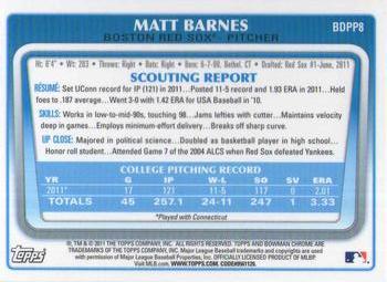 2011 Bowman Draft Picks & Prospects - Chrome Prospects #BDPP8 Matt Barnes Back
