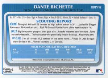 2011 Bowman Draft Picks & Prospects - Chrome Prospects #BDPP12 Dante Bichette Back