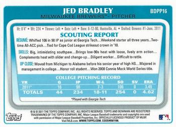 2011 Bowman Draft Picks & Prospects - Chrome Prospects #BDPP16 Jed Bradley Back