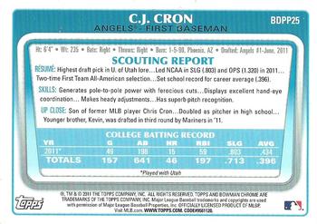 2011 Bowman Draft Picks & Prospects - Chrome Prospects #BDPP25 C.J. Cron Back