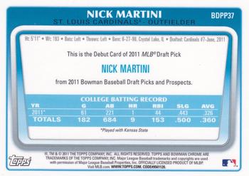 2011 Bowman Draft Picks & Prospects - Chrome Prospects #BDPP37 Nick Martini Back