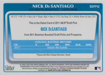 2011 Bowman Draft Picks & Prospects - Chrome Prospects #BDPP42 Nick DeSantiago Back
