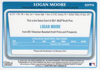 2011 Bowman Draft Picks & Prospects - Chrome Prospects #BDPP44 Logan Moore Back
