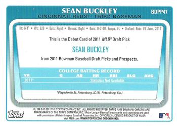 2011 Bowman Draft Picks & Prospects - Chrome Prospects #BDPP47 Sean Buckley Back