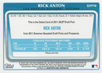2011 Bowman Draft Picks & Prospects - Chrome Prospects #BDPP48 Rick Anton Back