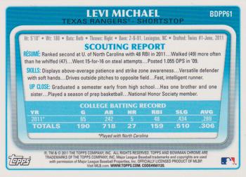 2011 Bowman Draft Picks & Prospects - Chrome Prospects #BDPP61 Levi Michael Back
