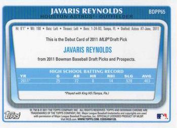2011 Bowman Draft Picks & Prospects - Chrome Prospects #BDPP65 Javaris Reynolds Back
