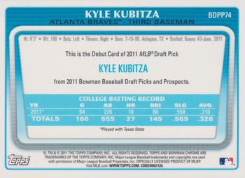 2011 Bowman Draft Picks & Prospects - Chrome Prospects #BDPP74 Kyle Kubitza Back
