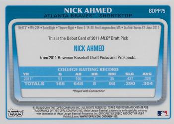 2011 Bowman Draft Picks & Prospects - Chrome Prospects #BDPP75 Nick Ahmed Back