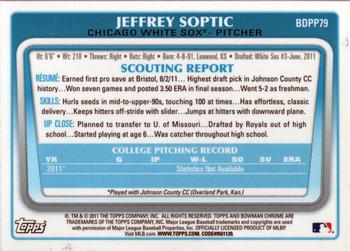 2011 Bowman Draft Picks & Prospects - Chrome Prospects #BDPP79 Jeffrey Soptic Back