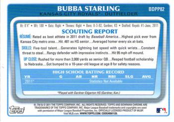 2011 Bowman Draft Picks & Prospects - Chrome Prospects #BDPP82 Bubba Starling Back