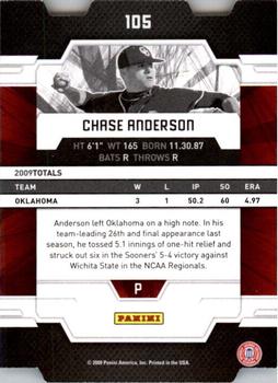 2009 Donruss Elite Extra Edition - Aspirations Die Cut #105 Chase Anderson Back