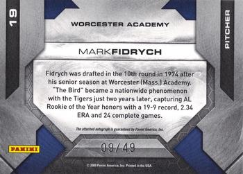 2009 Donruss Elite Extra Edition - Back to the Future Signatures #19 Mark Fidrych Back