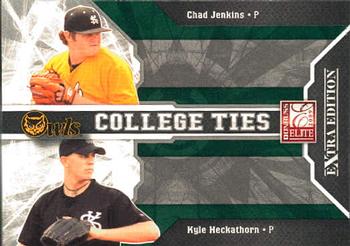 2009 Donruss Elite Extra Edition - College Ties Green #12 Chad Jenkins / Kyle Heckathorn Front