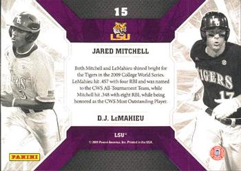 2009 Donruss Elite Extra Edition - College Ties Green #15 Jared Mitchell / D.J. LeMahieu Back
