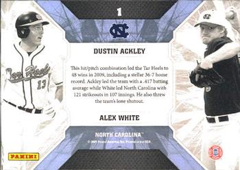 2009 Donruss Elite Extra Edition - College Ties Green #1 Dustin Ackley / Alex White Back