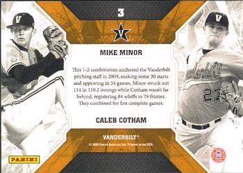 2009 Donruss Elite Extra Edition - College Ties Green #3 Mike Minor / Caleb Cotham Back