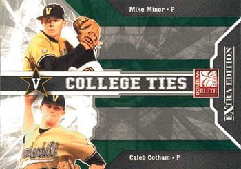 2009 Donruss Elite Extra Edition - College Ties Green #3 Mike Minor / Caleb Cotham Front