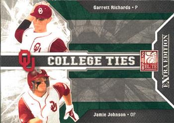 2009 Donruss Elite Extra Edition - College Ties Green #6 Garrett Richards / Jamie Johnson Front
