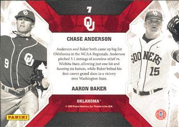 2009 Donruss Elite Extra Edition - College Ties Green #7 Chase Anderson / Aaron Baker Back