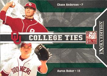 2009 Donruss Elite Extra Edition - College Ties Green #7 Chase Anderson / Aaron Baker Front