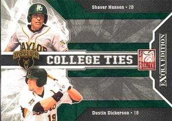 2009 Donruss Elite Extra Edition - College Ties Green #8 Shaver Hansen / Dustin Dickerson Front