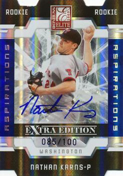 2009 Donruss Elite Extra Edition - Aspirations Signatures Die Cut #115 Nathan Karns Front